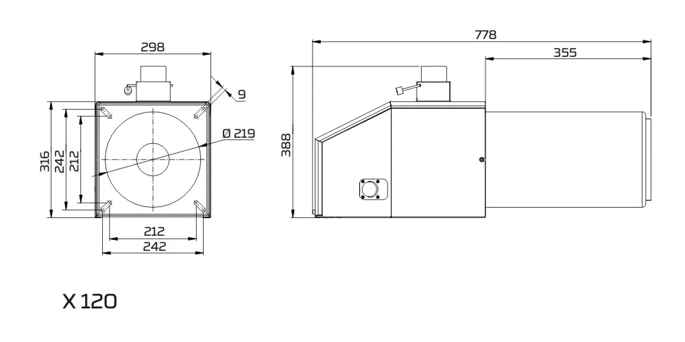 PellasX X 120 burner