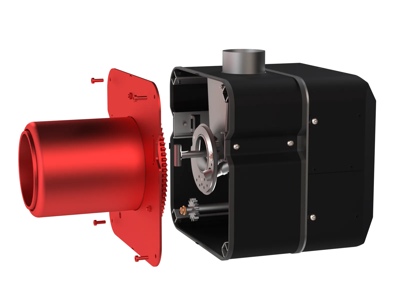 PellasX Revo EC - easy combustion chamber maintenance, disassembly with 4 screws