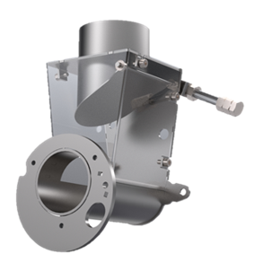 Revo fuel chute with integrated fire barrier